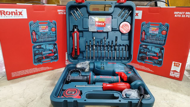 کیت دریل چکشی رونیکس 750 وات 33 پارچه مدل RS-0008