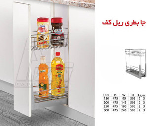 سبد سوپری جای بطری کف ریل دوطبقه آذین