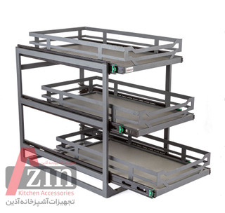 سبد سوپری سه طبقه کشو مجزا آذین مدل درینا